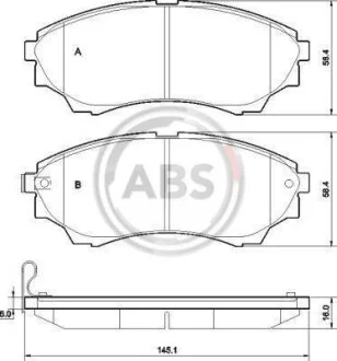 Комплект гальмівних колодок A.B.S. 37540