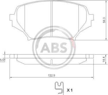 Тормозные колодки дисковые, комплект A.B.S. 37549