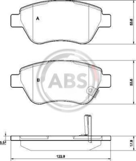 Тормозные колодки дисковые, комплект A.B.S. 37563