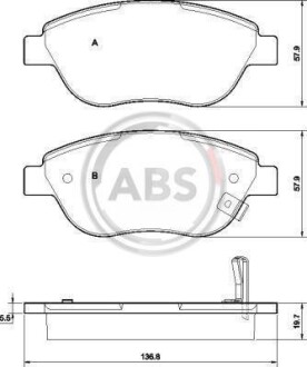 Тормозные колодки дисковые, комплект A.B.S. 37564