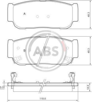 Тормозные колодки дисковые, комплект A.B.S. 37567