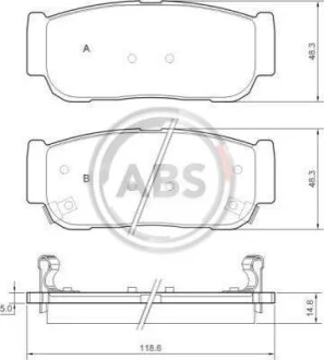 Тормозные колодки дисковые, комплект A.B.S. 37567