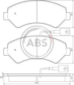 Тормозные колодки дисковые, комплект A.B.S. 37576