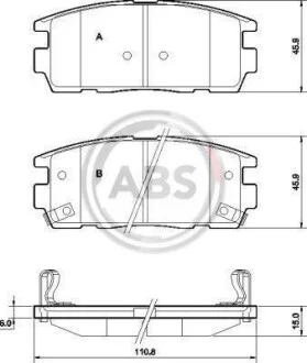 Тормозные колодки дисковые, комплект A.B.S. 37583