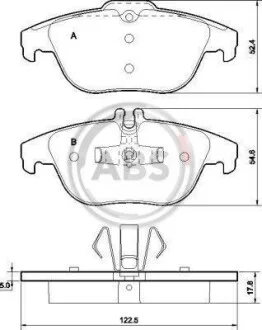 Комплект гальмівних колодок A.B.S. 37585