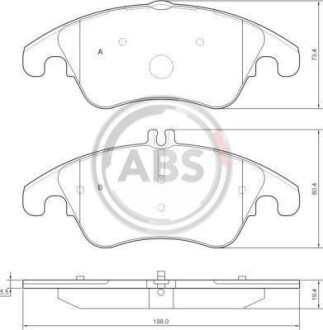 Тормозные колодки дисковые, комплект A.B.S. 37586