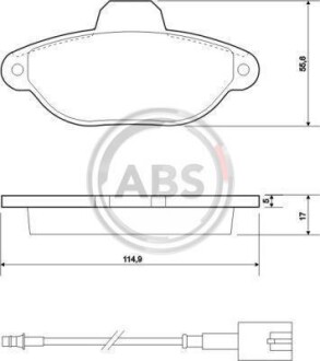 Тормозные колодки дисковые, комплект A.B.S. 37595