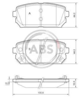 Тормозные колодки дисковые, комплект A.B.S. 37621