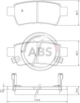 Тормозные колодки дисковые, комплект A.B.S. 37628