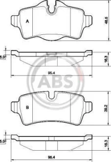 Тормозные колодки дисковые, комплект A.B.S. 37629