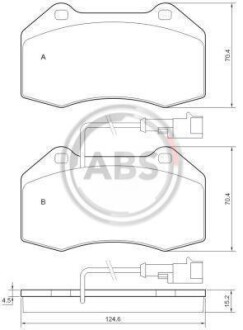 Тормозные колодки дисковые, комплект A.B.S. 37688