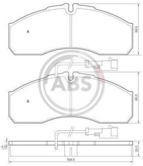 Тормозные колодки дисковые, комплект A.B.S. 37709