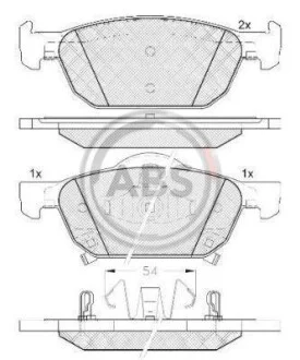 Тормозные колодки дисковые, комплект A.B.S. 37720
