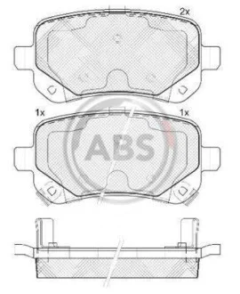 Тормозные колодки дисковые, комплект A.B.S. 37733