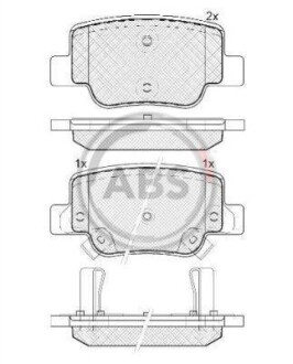 Тормозные колодки дисковые, комплект A.B.S. 37735
