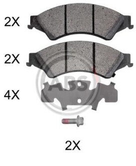 Тормозные колодки дисковые, комплект A.B.S. 37973