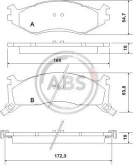 Тормозные колодки дисковые, комплект A.B.S. 38521