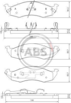 Тормозные колодки дисковые, комплект A.B.S. 38576