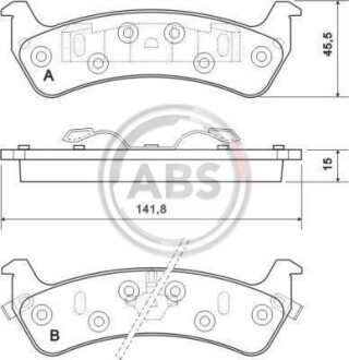 Тормозные колодки дисковые, комплект A.B.S. 38625