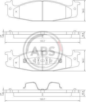 Тормозные колодки дисковые, комплект A.B.S. 38632