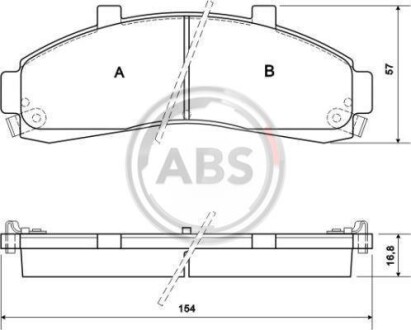 Тормозные колодки дисковые, комплект A.B.S. 38652