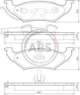 Тормозные колодки дисковые, комплект A.B.S. 38715