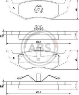 Тормозные колодки дисковые, комплект A.B.S. 38782