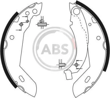 Колодки тормозные барабанные, комплект A.B.S. 8123