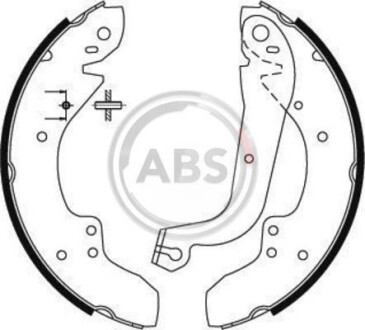 Колодки тормозные барабанные, комплект A.B.S. 8411