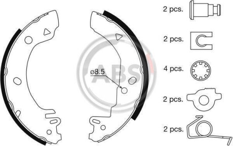 Колодки тормозные барабанные, комплект A.B.S. 8856