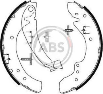 Колодки тормозные барабанные, комплект A.B.S. 8934