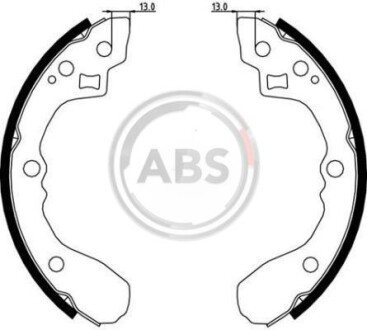 Колодки тормозные барабанные, комплект A.B.S. 9080