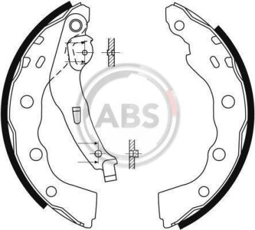 Колодки тормозные барабанные, комплект A.B.S. 9088