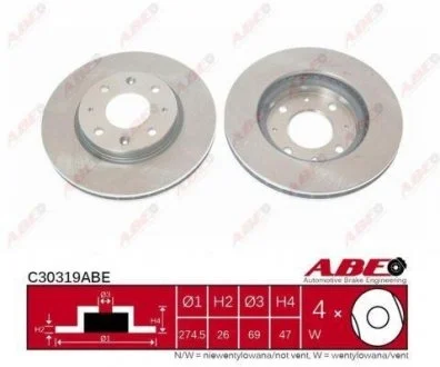Тормозной диск ABE C30319ABE