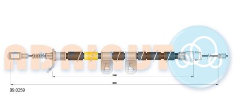 Трос ручника ADRIAUTO 09.0259