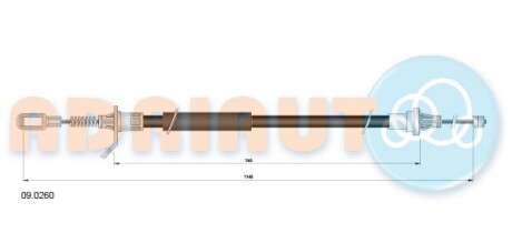 Трос ручника ADRIAUTO 09.0260