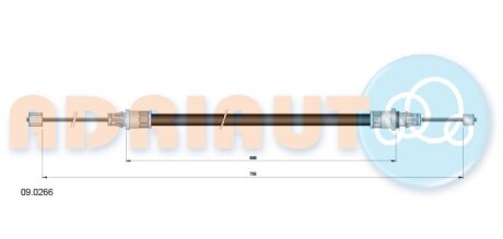 Трос ручника ADRIAUTO 09.0266