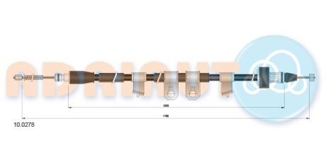 Трос ручника ADRIAUTO 10.0278