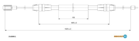 Трос ручника ADRIAUTO 13.0269.1