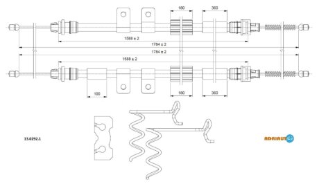 Трос ручника ADRIAUTO 13.0292.1