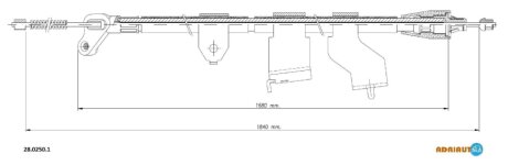 Трос ручника ADRIAUTO 28.0250.1