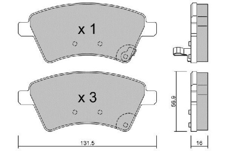 Тормозные колодки дисковые, комплект AISIN BPFI-1020