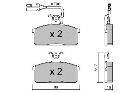 Тормозные колодки дисковые, комплект AISIN BPFI1900