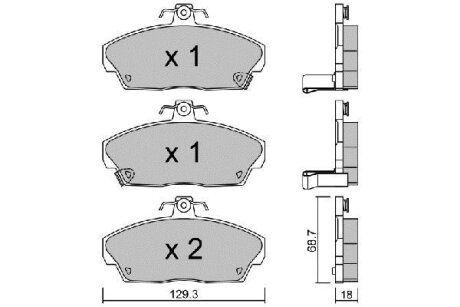 Тормозные колодки дисковые, комплект AISIN BPHO1000