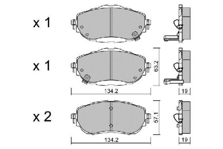 Тормозные колодки дисковые, комплект AISIN BPTO-1020