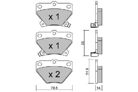 Тормозные колодки дисковые, комплект AISIN BPTO-2005