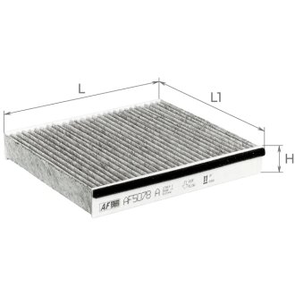 Фільтр салону Citroen Nemo/Peugeot Bipper/Fiat Fiorino/Qubo 08-/Tipo 15-/Doblo 10-/Opel Combo 12- (вугільний) ALPHA FILTER AF5078a