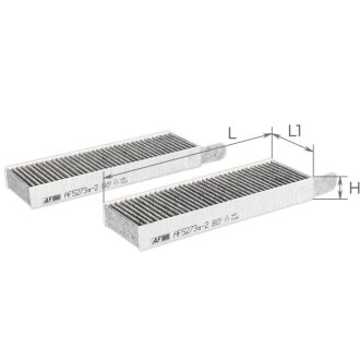 Фільтр салону Citroen C4 20-/Opel Corsa F 19- (к-кт 2шт) (вугільний) ALPHA FILTER AF5273a-2