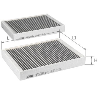 Фільтр салону BMW 5 (G30)/7(G11/G12) 15-(вугільний) (к-кт 2 шт.) ALPHA FILTER AF5284a-2