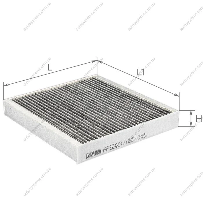 Фільтр салону Hyundai Ionic 6/Kia Niro II 22- (вугільний) ALPHA FILTER AF5323a (фото 1)
